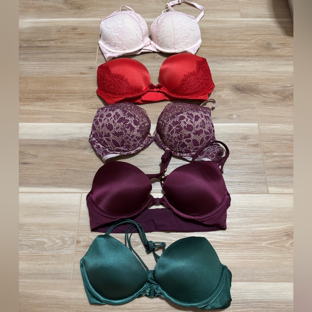 Victoria's Secret Lace and Satin Bra Set - Pink, Red, Purple, Green